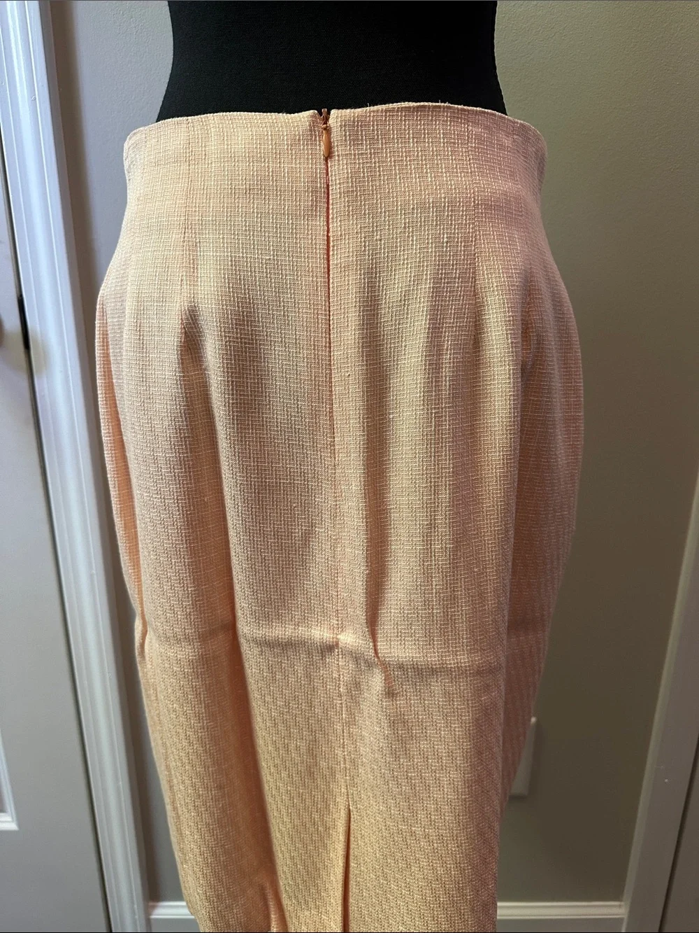 CHRISTIAN DIOR Peach Plaid Tailored Women's SUIT